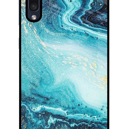Blue Glitter Marble Samsung A50/A50s/A30s Glass Case