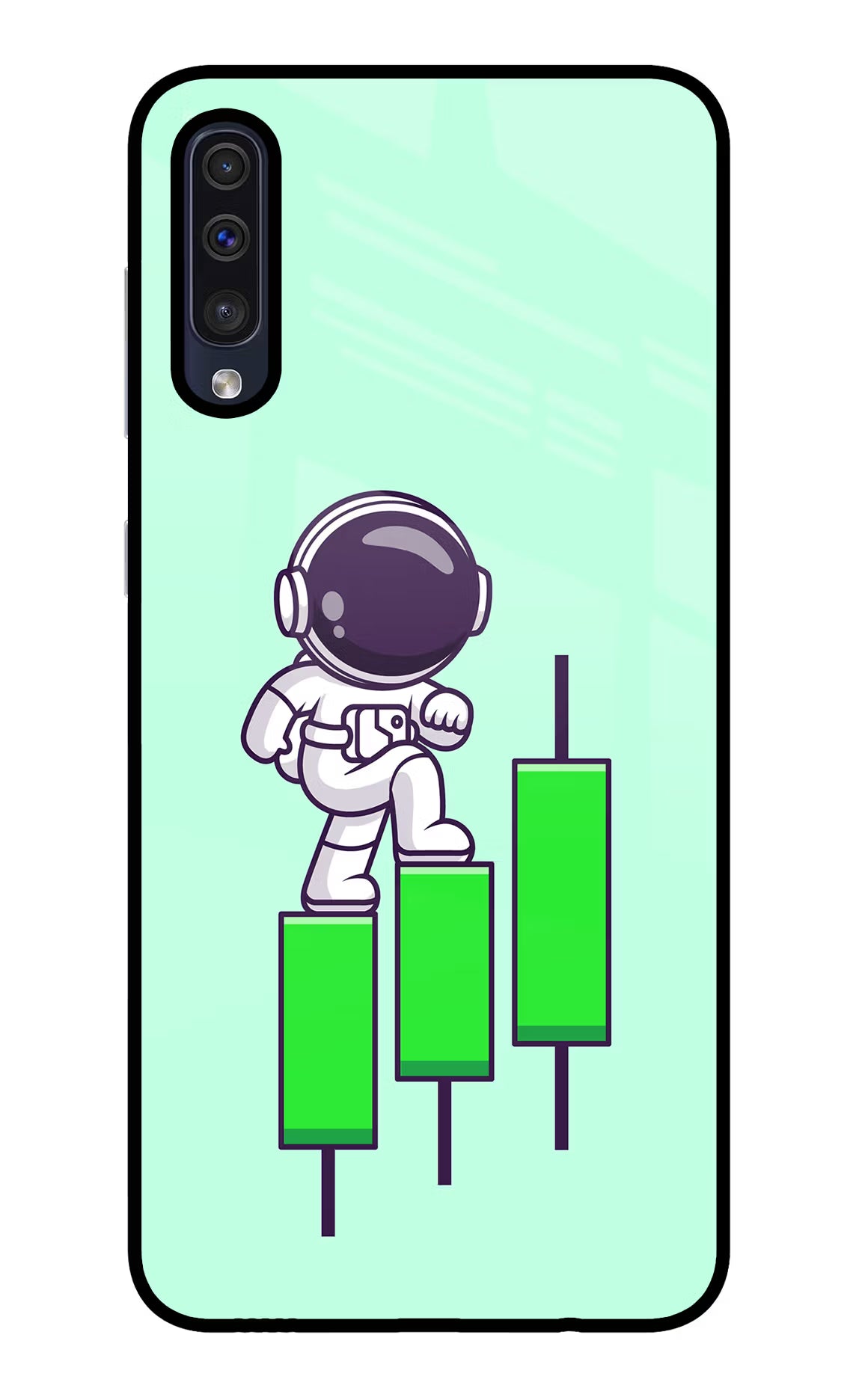 Astronaut Trader Samsung A50/A50s/A30s Glass Case Back Cover by Casekaro