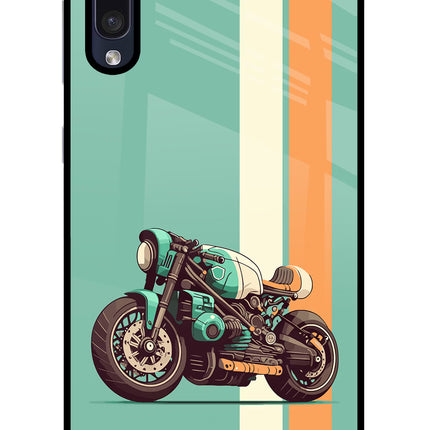 Striped Moto Drift Samsung A50/A50s/A30s Glass Case Back Cover by Casekaro
