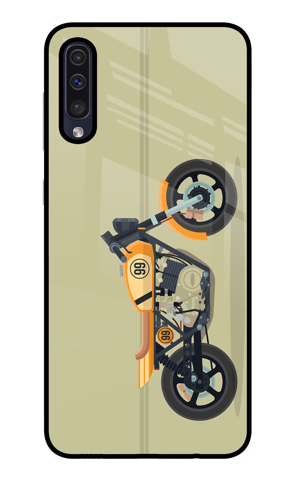 Vertical Speedster Samsung A50/A50s/A30s Glass Case Back Cover by Casekaro