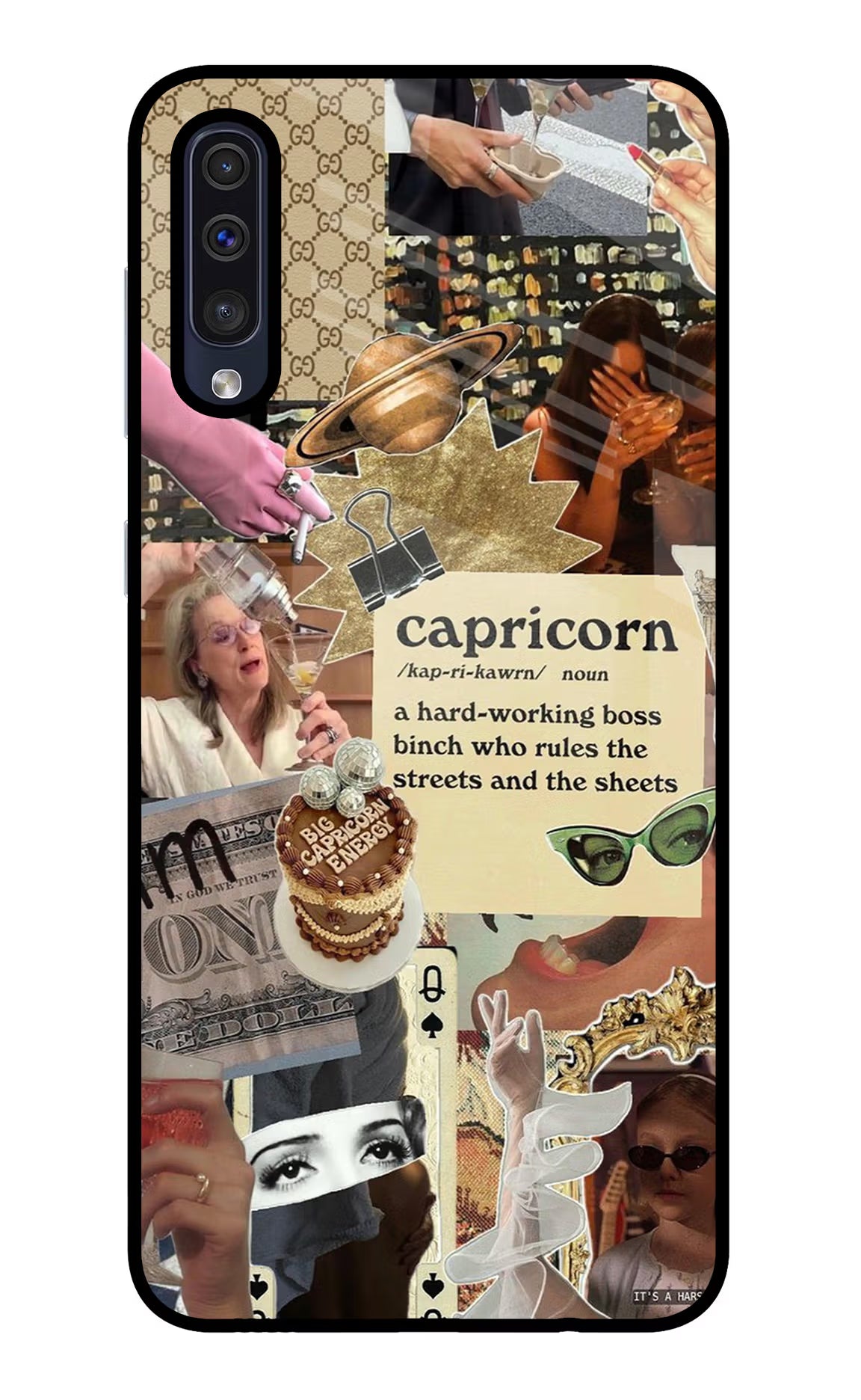 Capricorn Zodiac Samsung A50/A50s/A30s Glass Case Back Cover by Casekaro