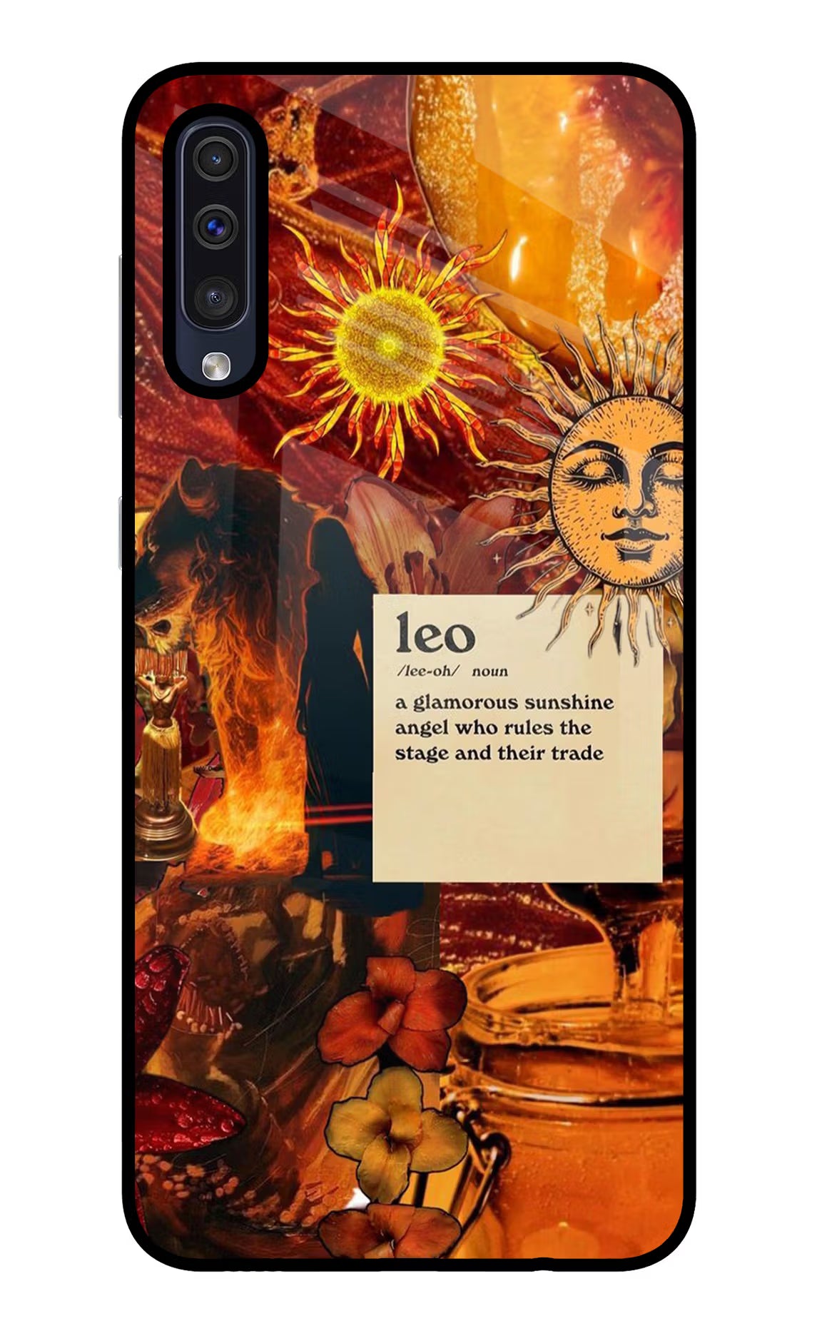 Leo Zodiac Samsung A50/A50s/A30s Glass Case Back Cover by Casekaro