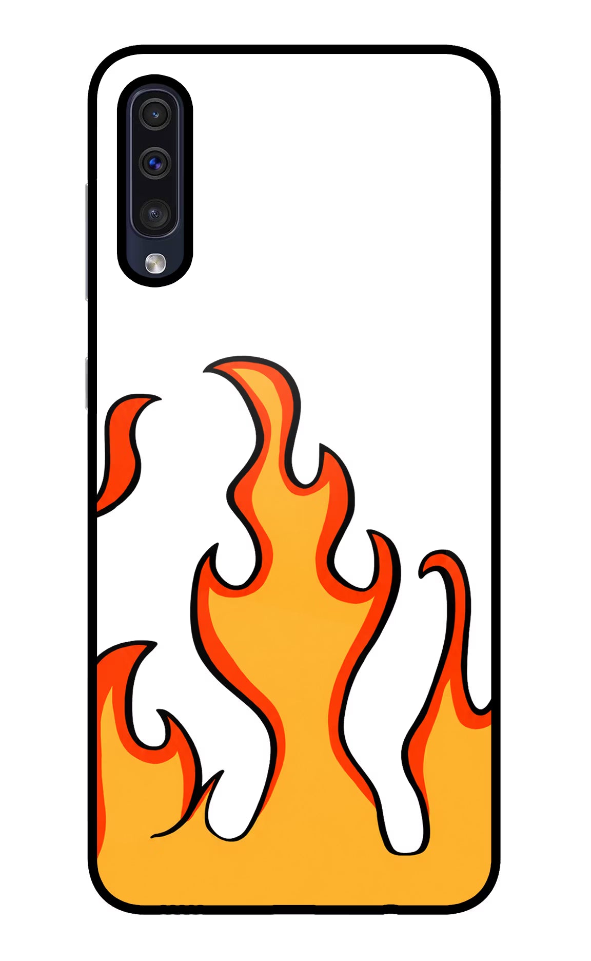 Fired Up – White Samsung A50/A50s/A30s Glass Case Back Cover by Casekaro