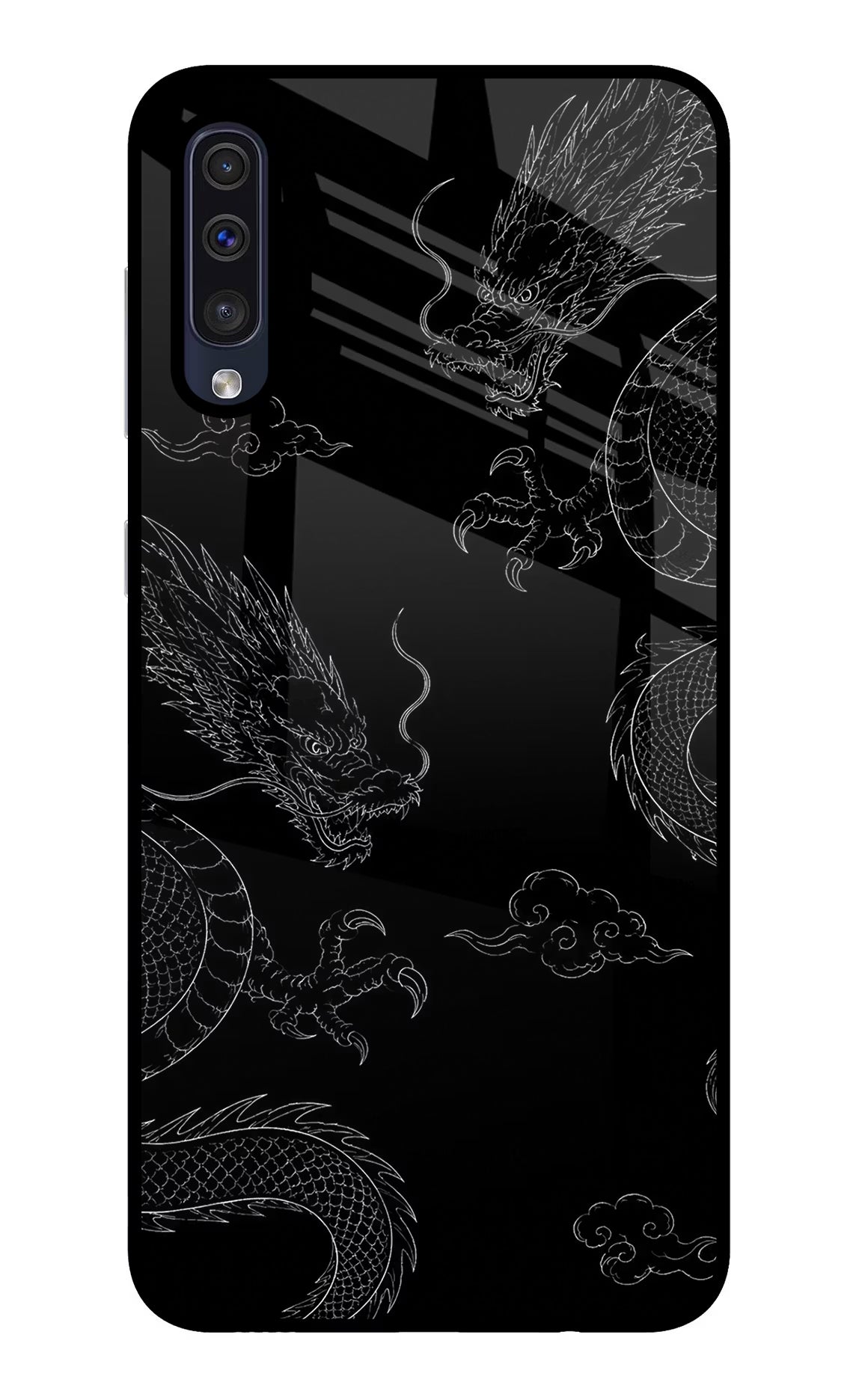 Twin Dragons Samsung A50/A50s/A30s Glass Case Back Cover by Casekaro