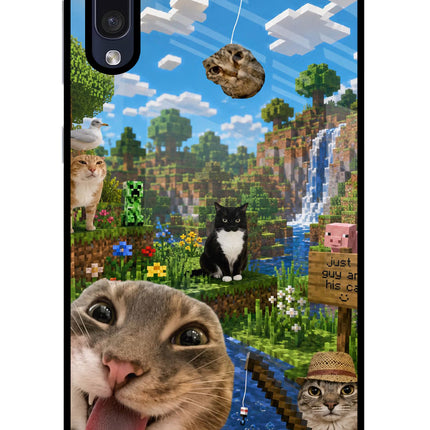 Minecraft Cat Chaos Samsung A50/A50s/A30s Glass Case Back Cover by Casekaro