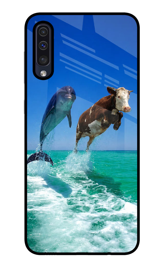 Dolphin vs Cow Samsung A50/A50s/A30s Glass Case