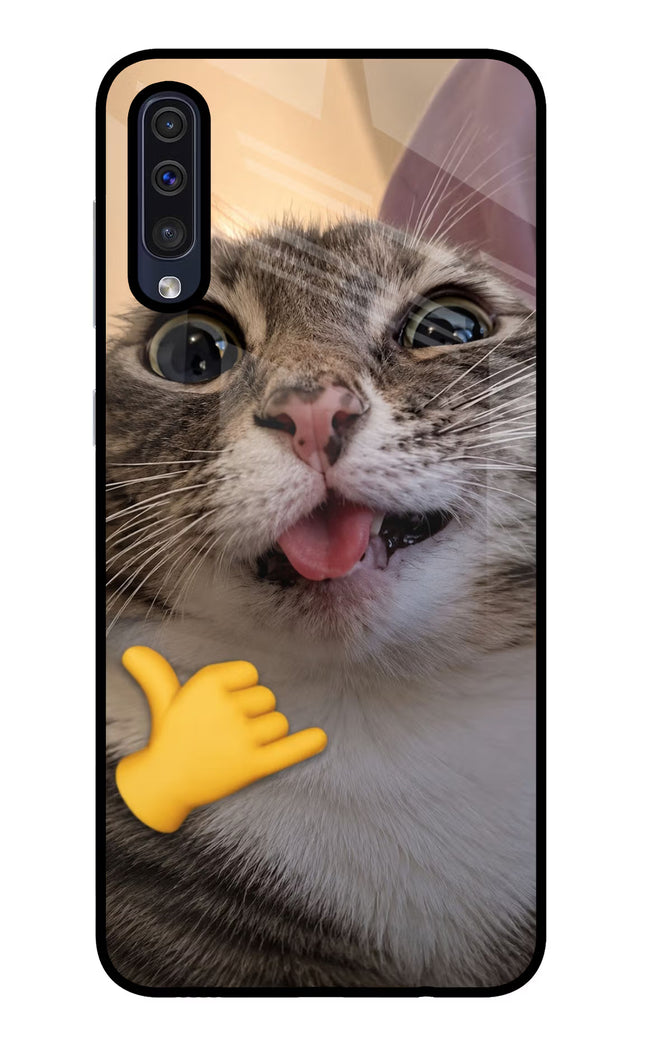 Silly Cat Call Samsung A50/A50s/A30s Glass Case