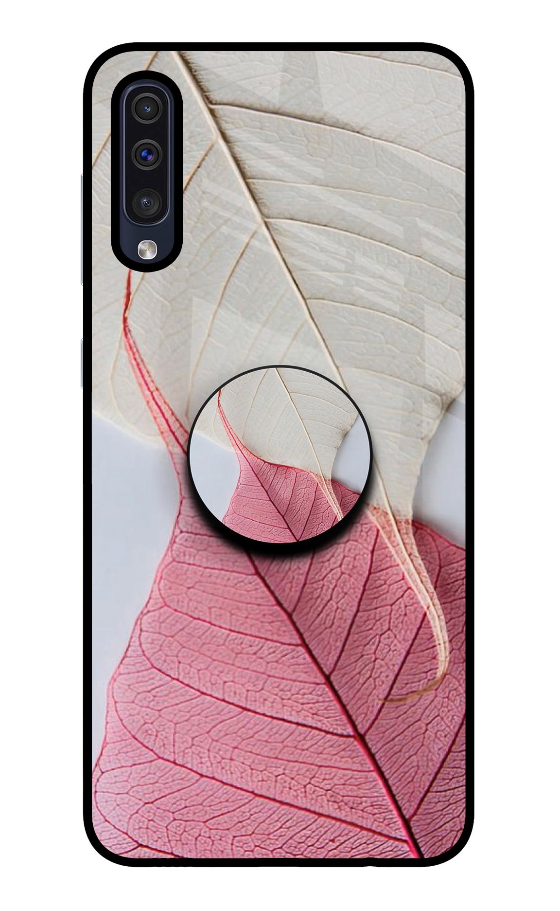 White Pink Leaf Samsung A50/A50s/A30s Pop Case