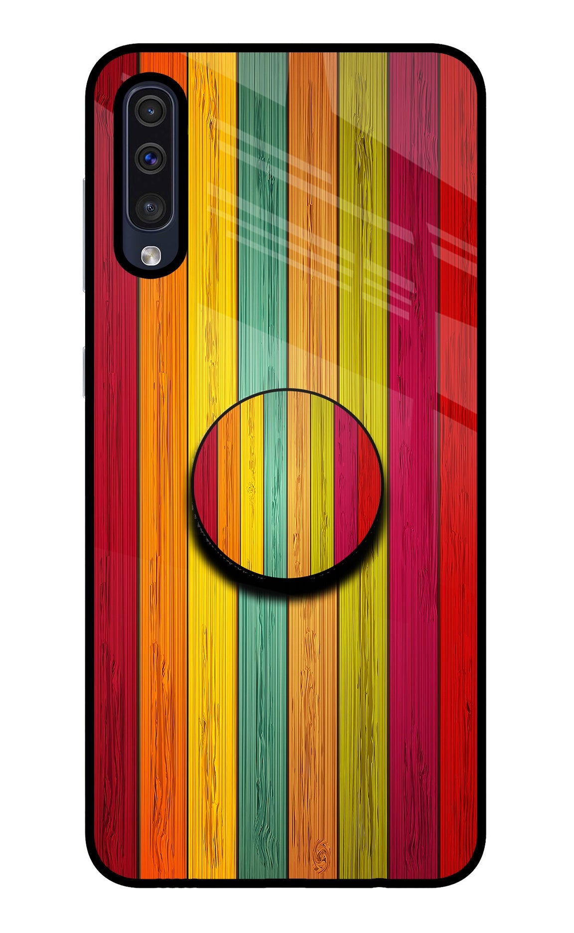 Multicolor Wooden Samsung A50/A50s/A30s Glass Case