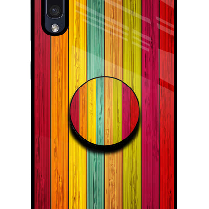Multicolor Wooden Samsung A50/A50s/A30s Glass Case