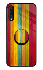 Multicolor Wooden Samsung A50/A50s/A30s Glass Case