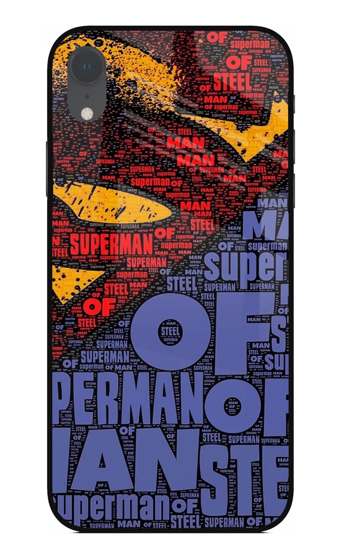 Superman iPhone XR Glass Case Back Cover by Casekaro