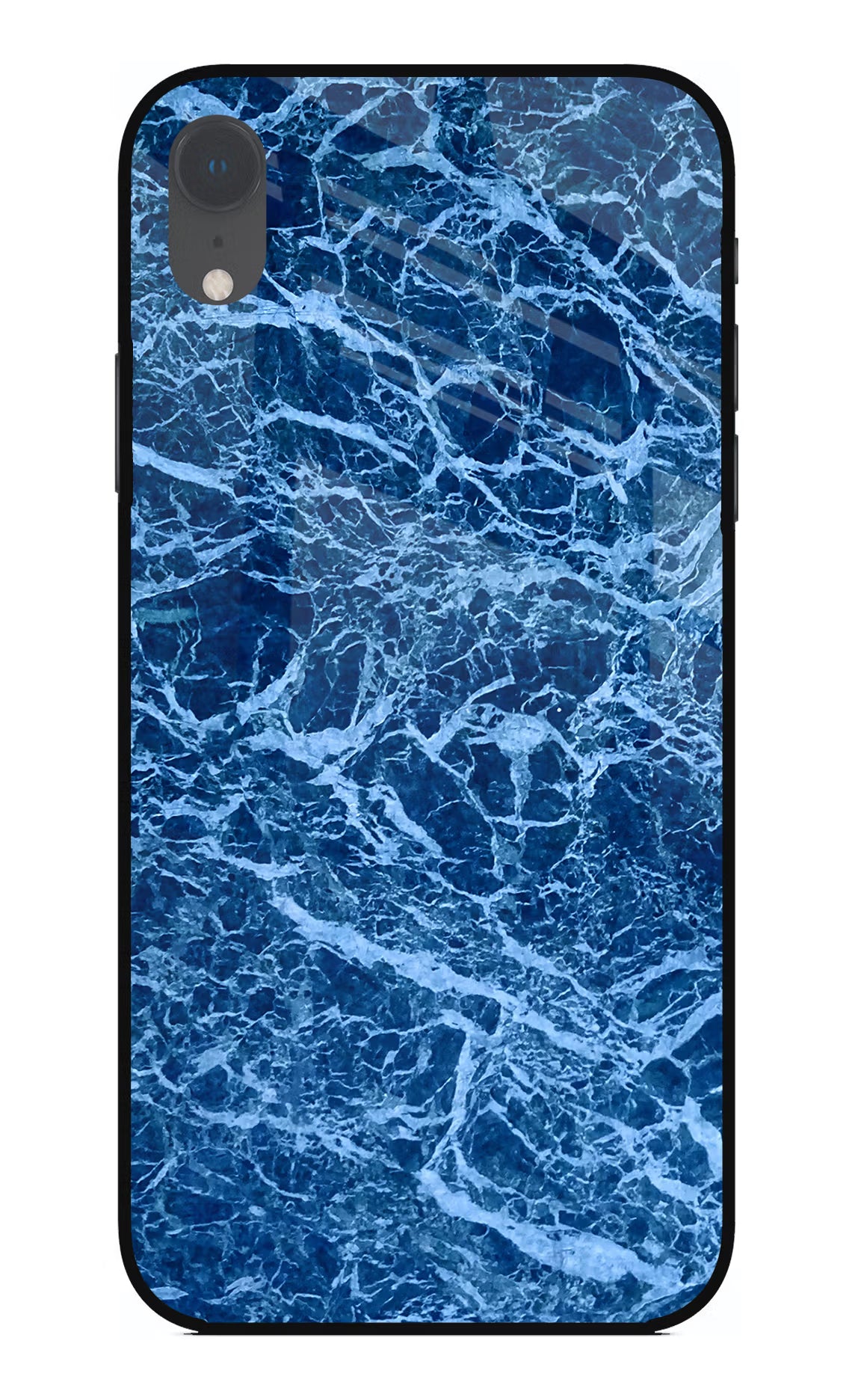 Blue Marble iPhone XR Glass Case Back Cover by Casekaro