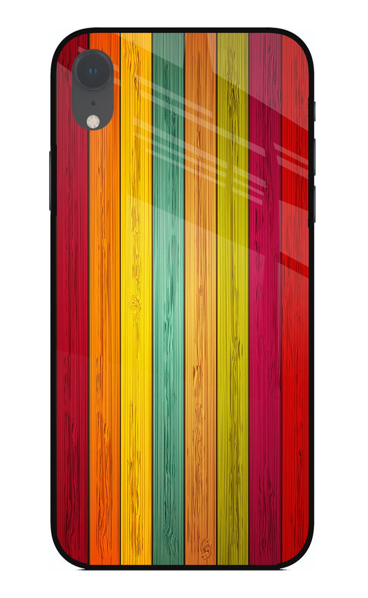 Multicolor Wooden iPhone XR Glass Case