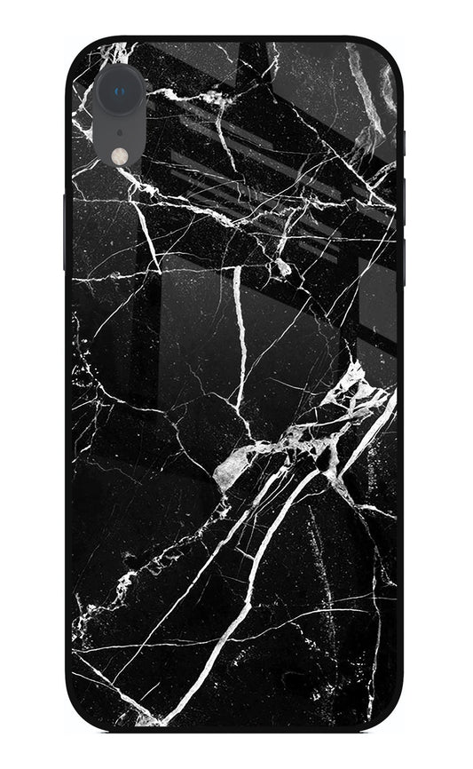 Black Marble Pattern iPhone XR Glass Case