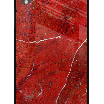 Red Marble Design iPhone XR Glass Case Back Cover by Casekaro