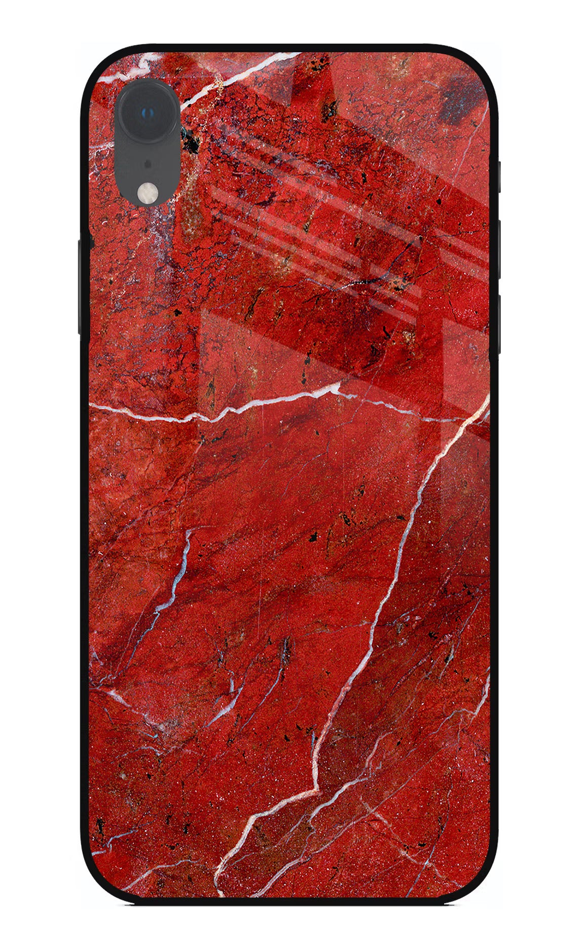 Red Marble Design iPhone XR Glass Case Back Cover by Casekaro