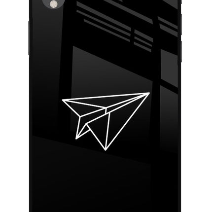 Paper Plane White iPhone XR Glass Case Back Cover by Casekaro