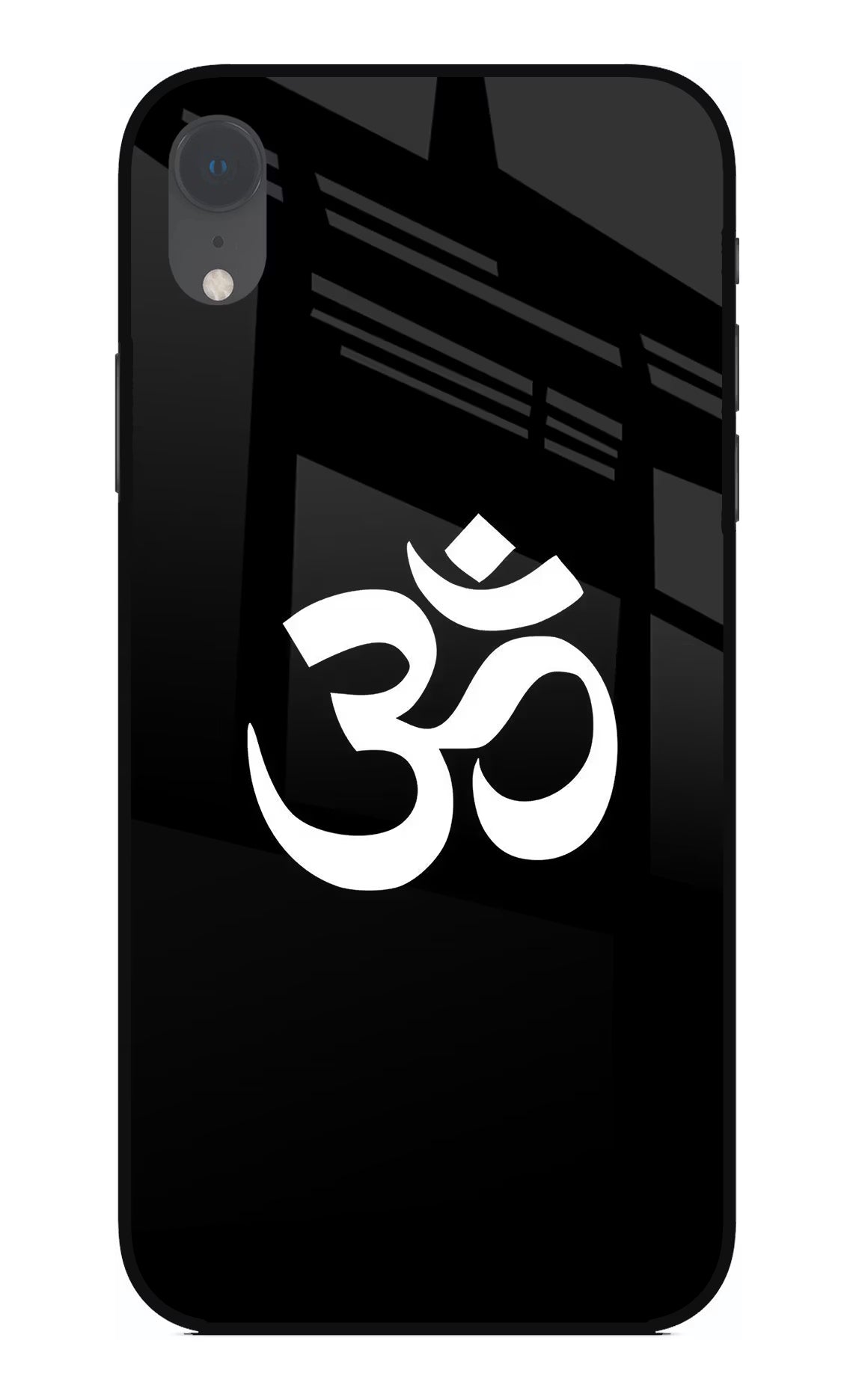 Om iPhone XR Glass Case Back Cover by Casekaro