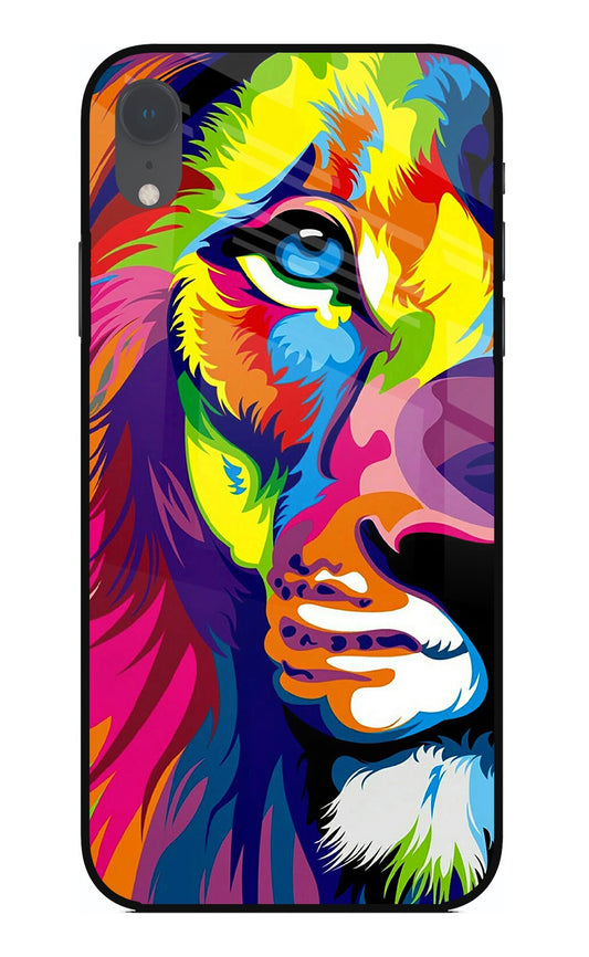 Lion Half Face iPhone XR Glass Case