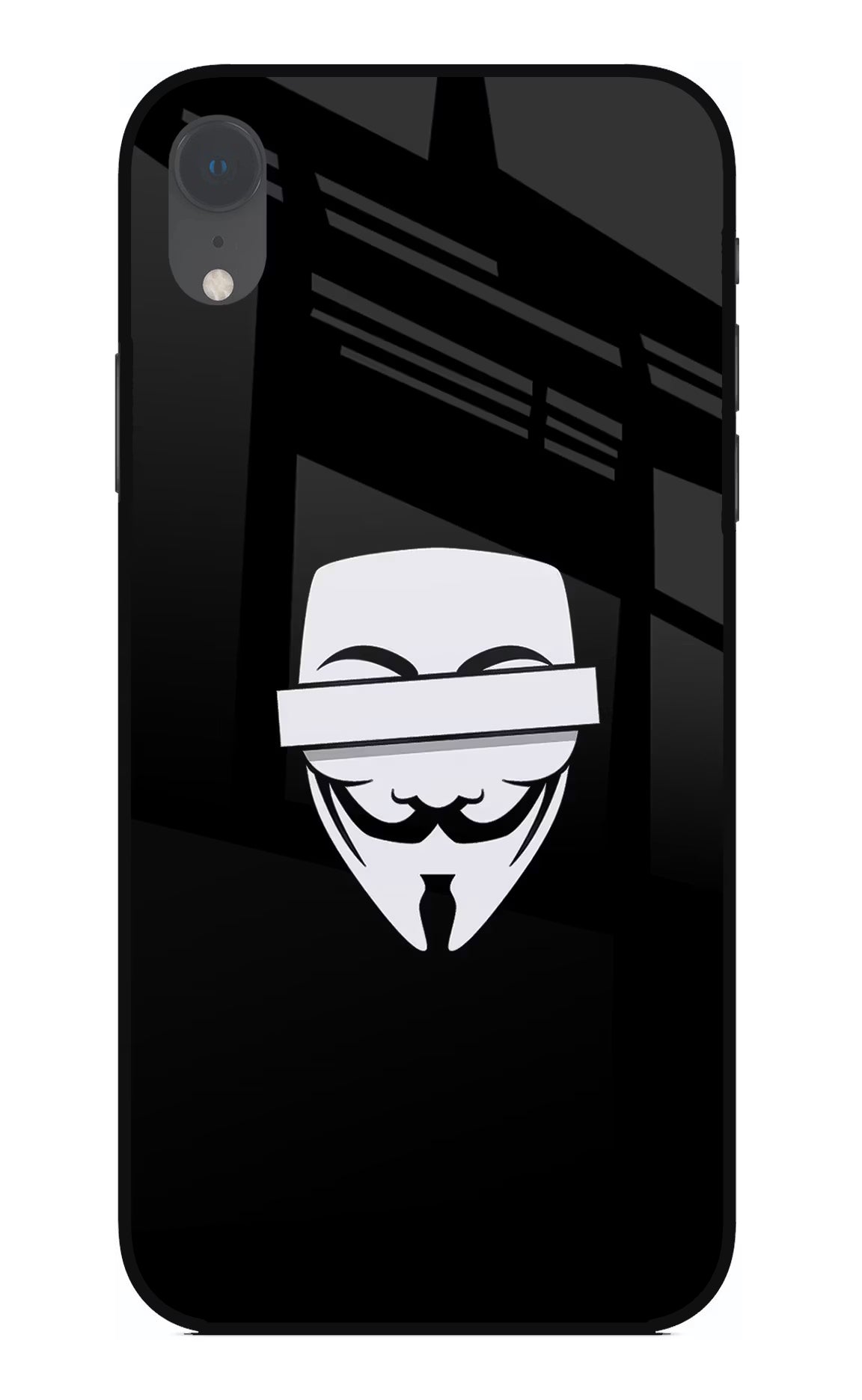 Anonymous Face iPhone XR Glass Case Back Cover by Casekaro