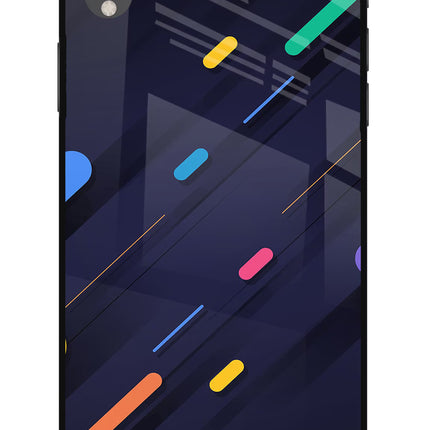 Abstract Design iPhone XR Glass Case Back Cover by Casekaro