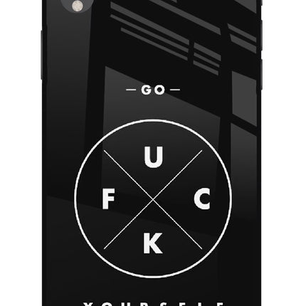 Go Fuck Yourself iPhone XR Glass Case Back Cover by Casekaro