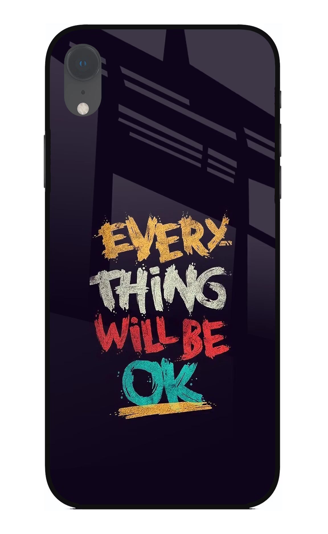 Everything Will Be Ok iPhone XR Glass Case Back Cover by Casekaro
