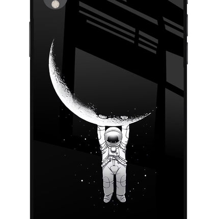 Moon Space iPhone XR Glass Case Back Cover by Casekaro