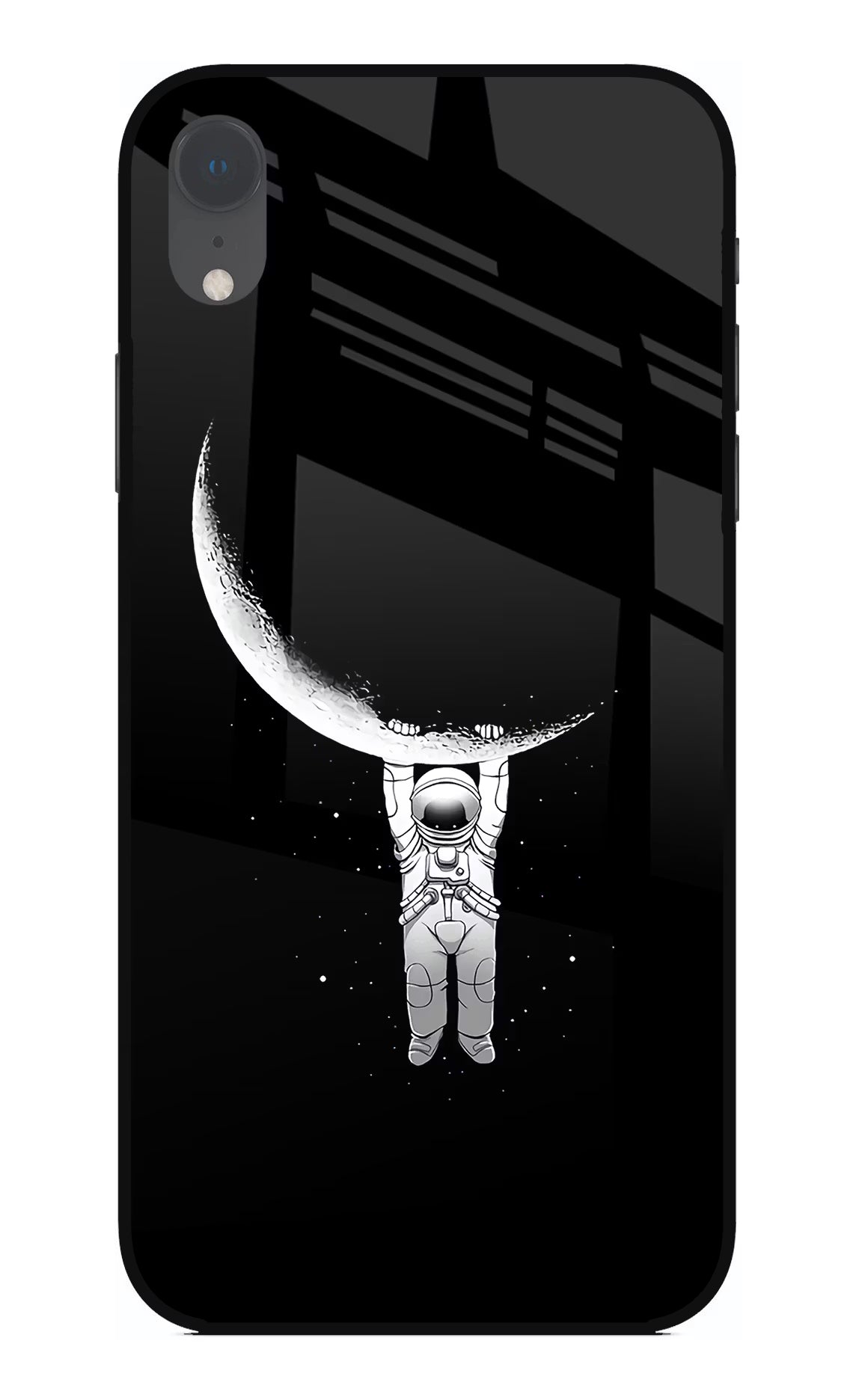 Moon Space iPhone XR Glass Case Back Cover by Casekaro