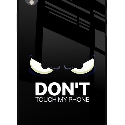 Don'T Touch My Phone iPhone XR Glass Case Back Cover by Casekaro