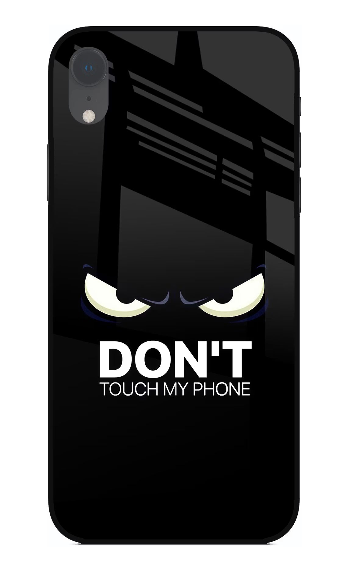Don'T Touch My Phone iPhone XR Glass Case Back Cover by Casekaro