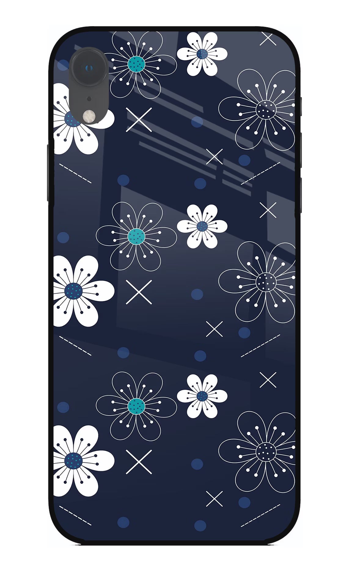 Flowers iPhone XR Glass Case Back Cover by Casekaro