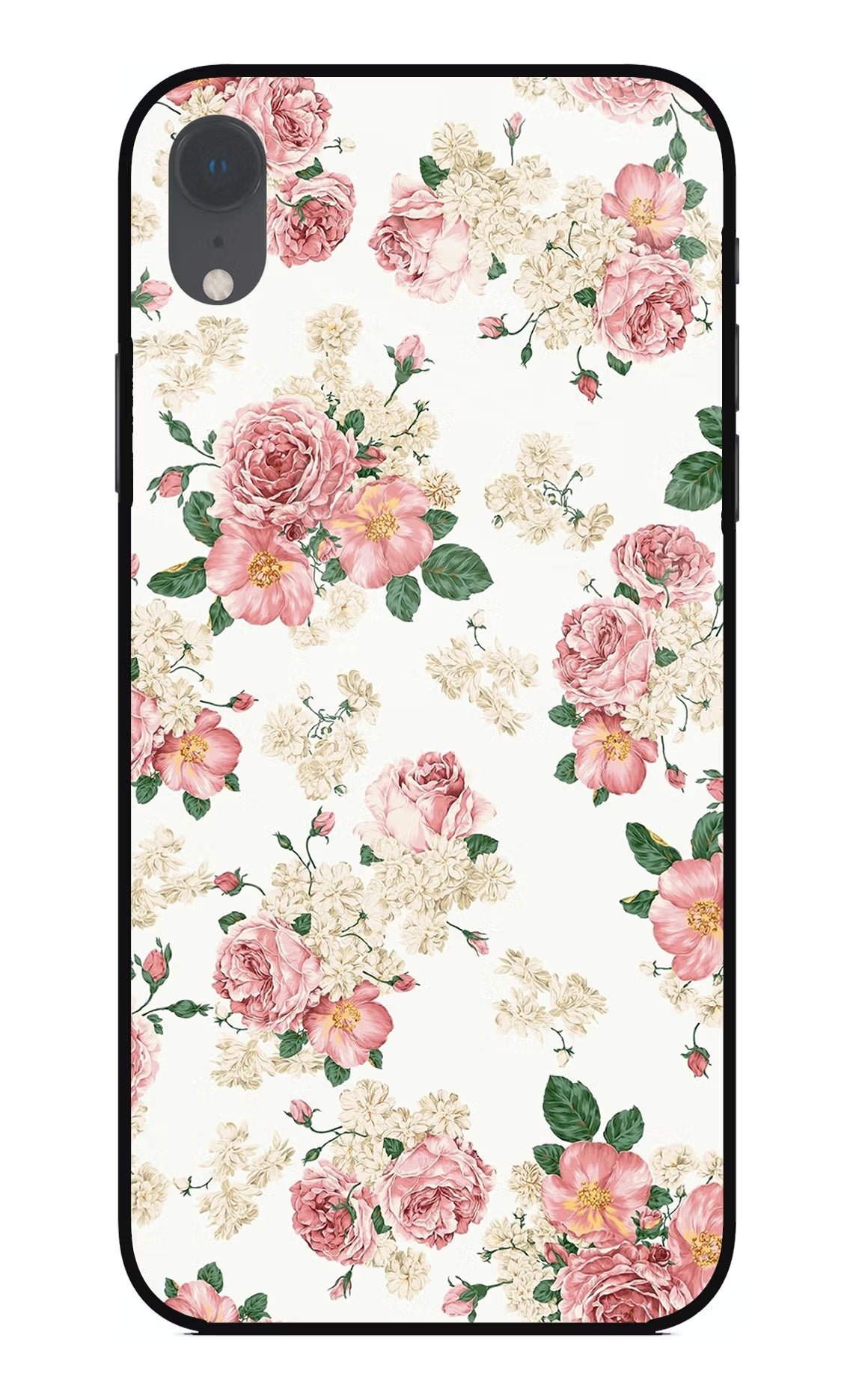 Flowers iPhone XR Glass Case Back Cover by Casekaro