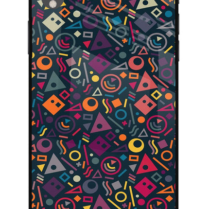 Geometric Abstract iPhone XR Glass Case Back Cover by Casekaro