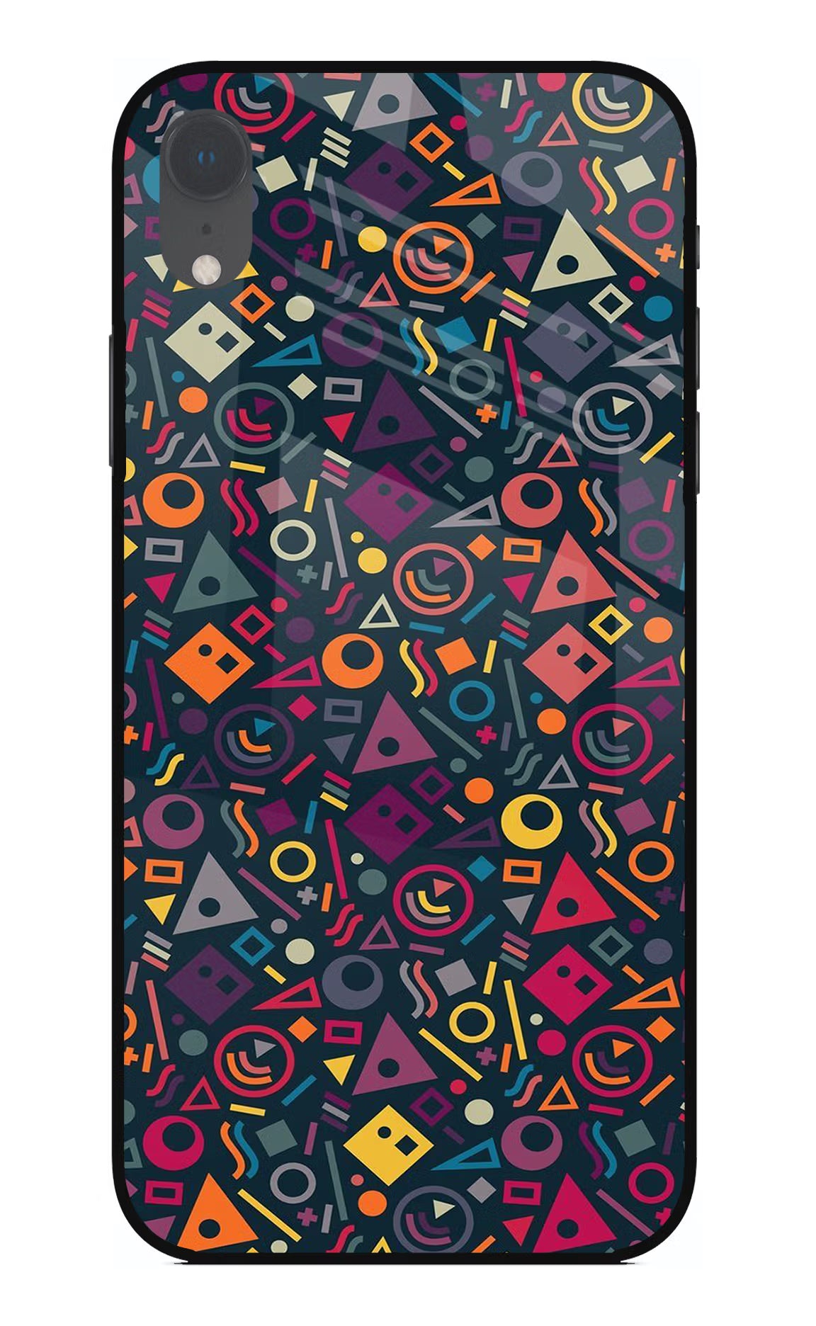 Geometric Abstract iPhone XR Glass Case Back Cover by Casekaro