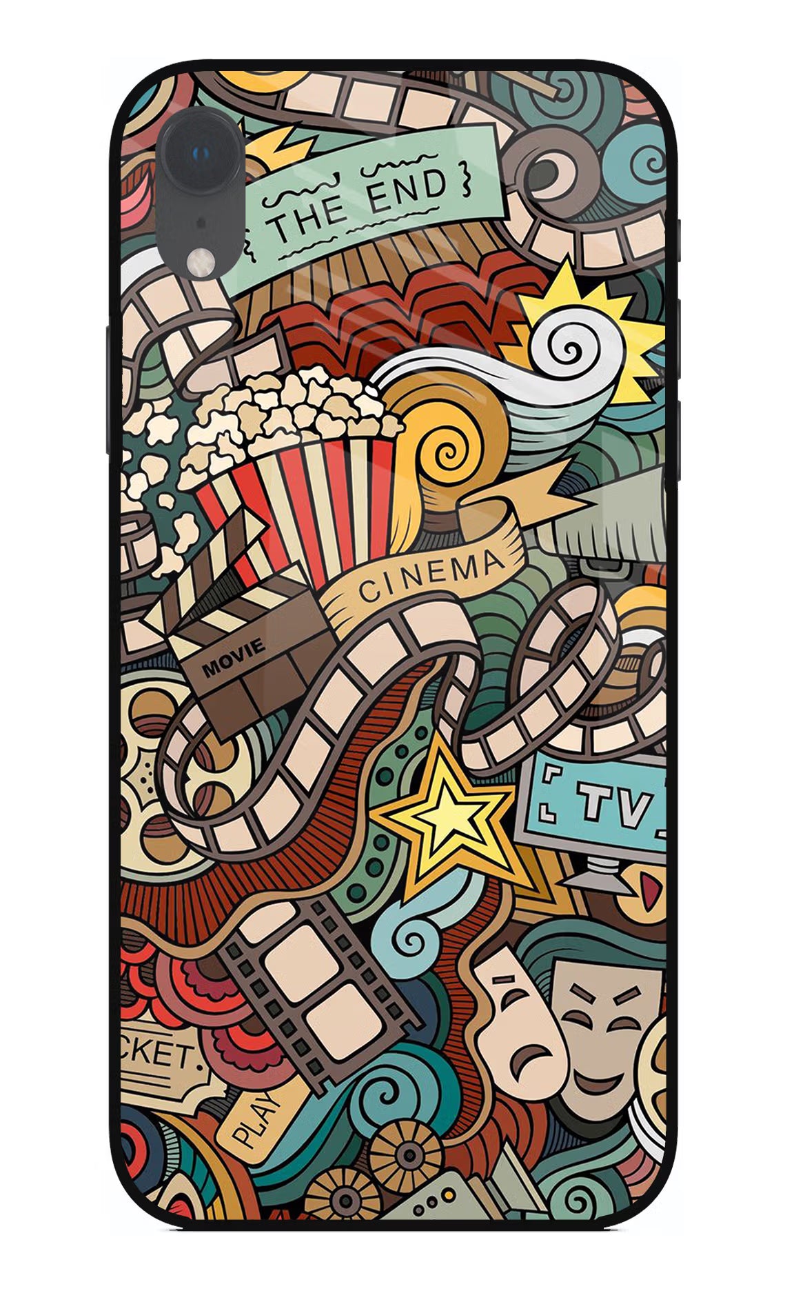 Cinema Abstract iPhone XR Glass Case Back Cover by Casekaro