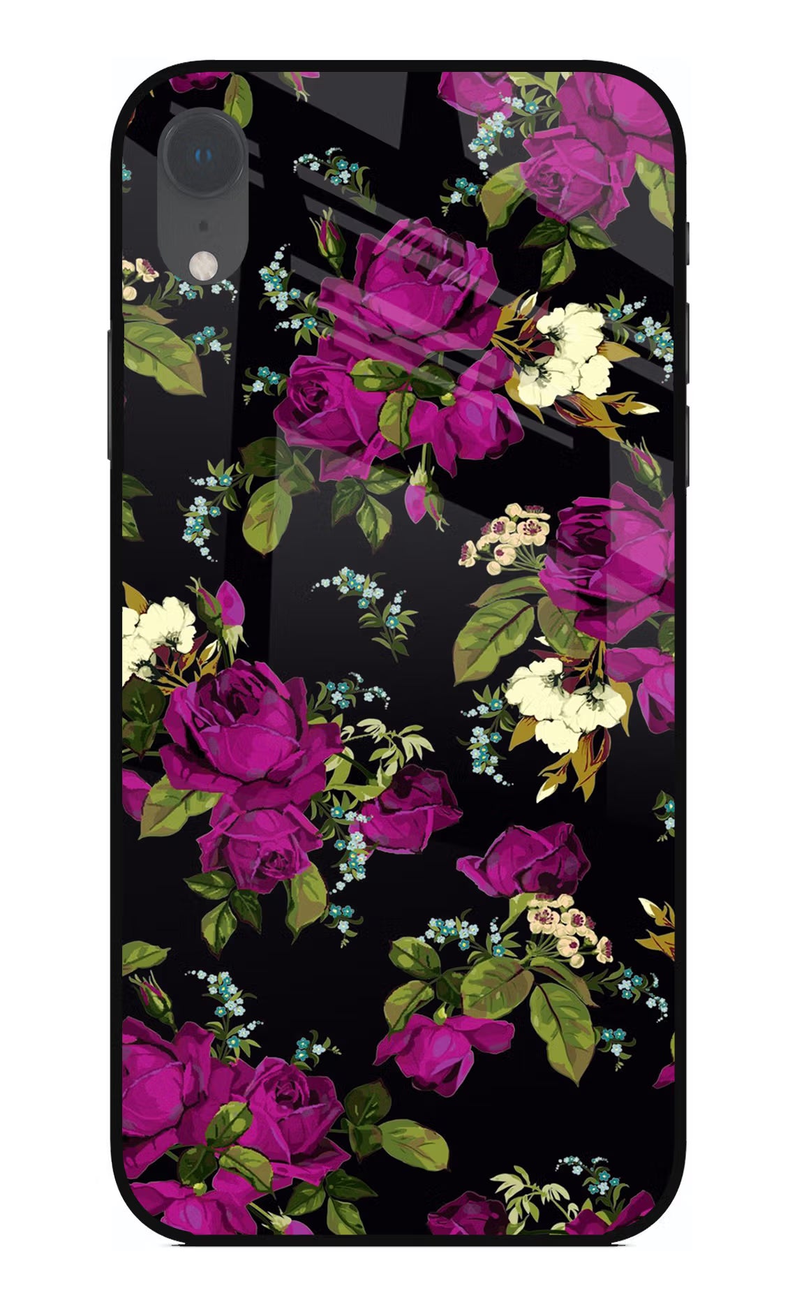 Flowers iPhone XR Glass Case Back Cover by Casekaro