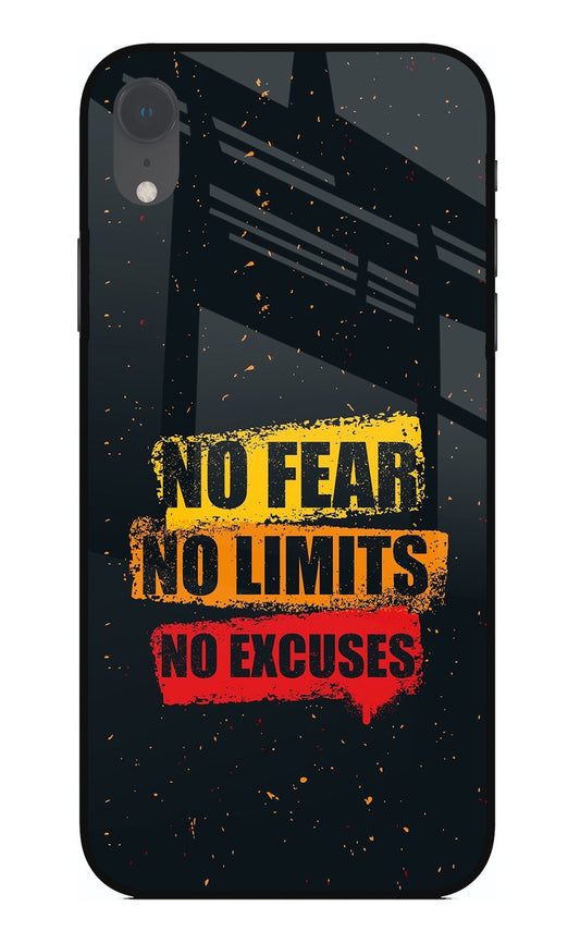 No Fear No Limits No Excuse iPhone XR Glass Case