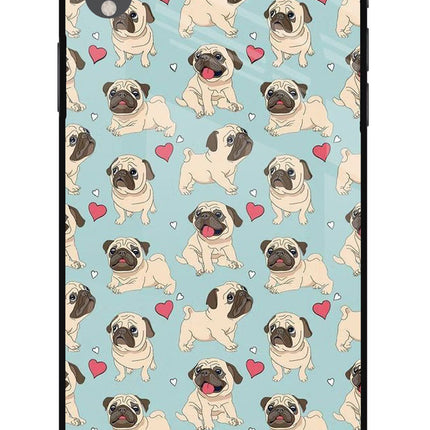 Pug Dog iPhone XR Glass Case Back Cover by Casekaro
