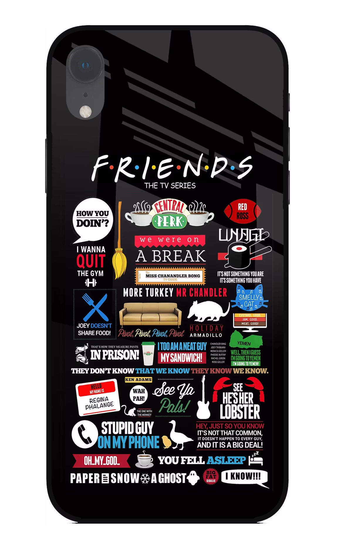 FRIENDS iPhone XR Glass Case Back Cover by Casekaro
