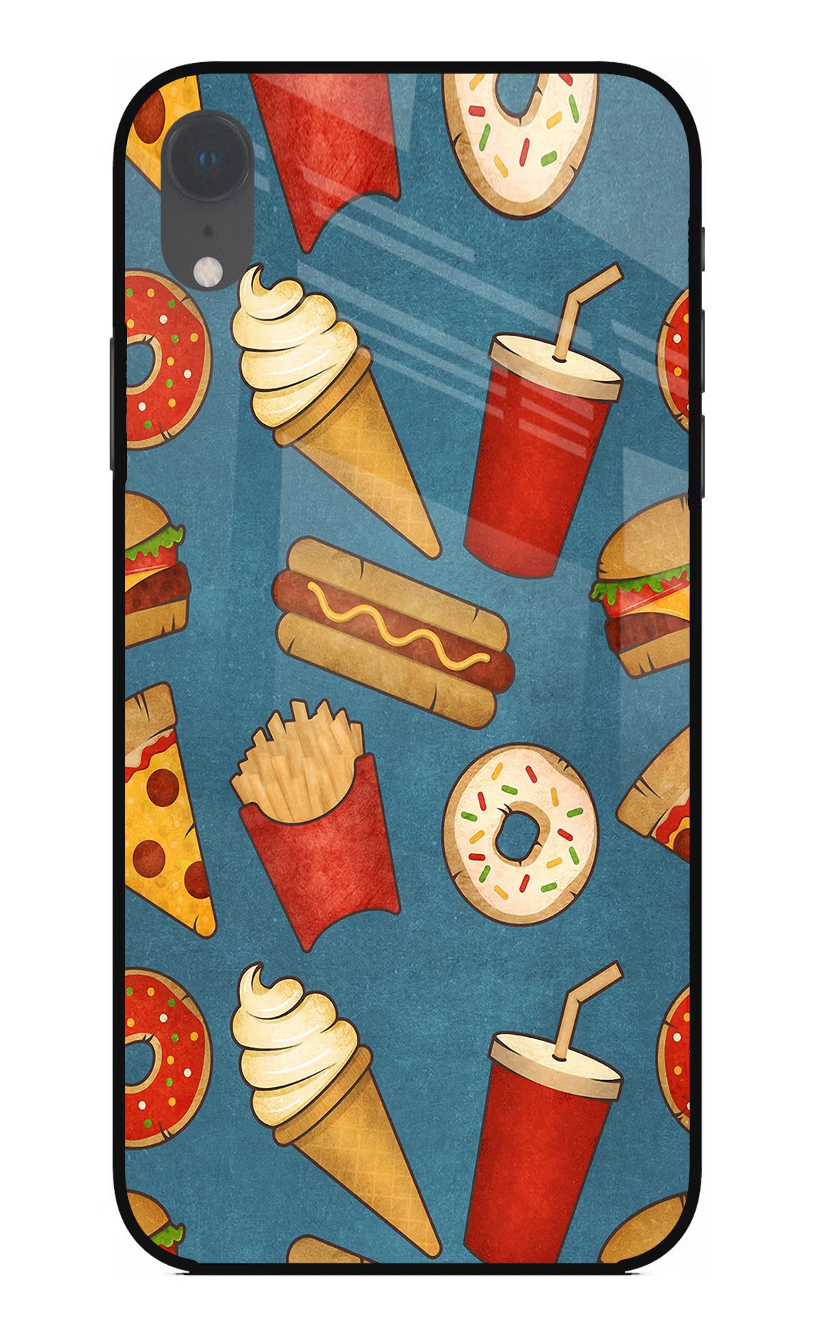 Foodie iPhone XR Glass Case Back Cover by Casekaro