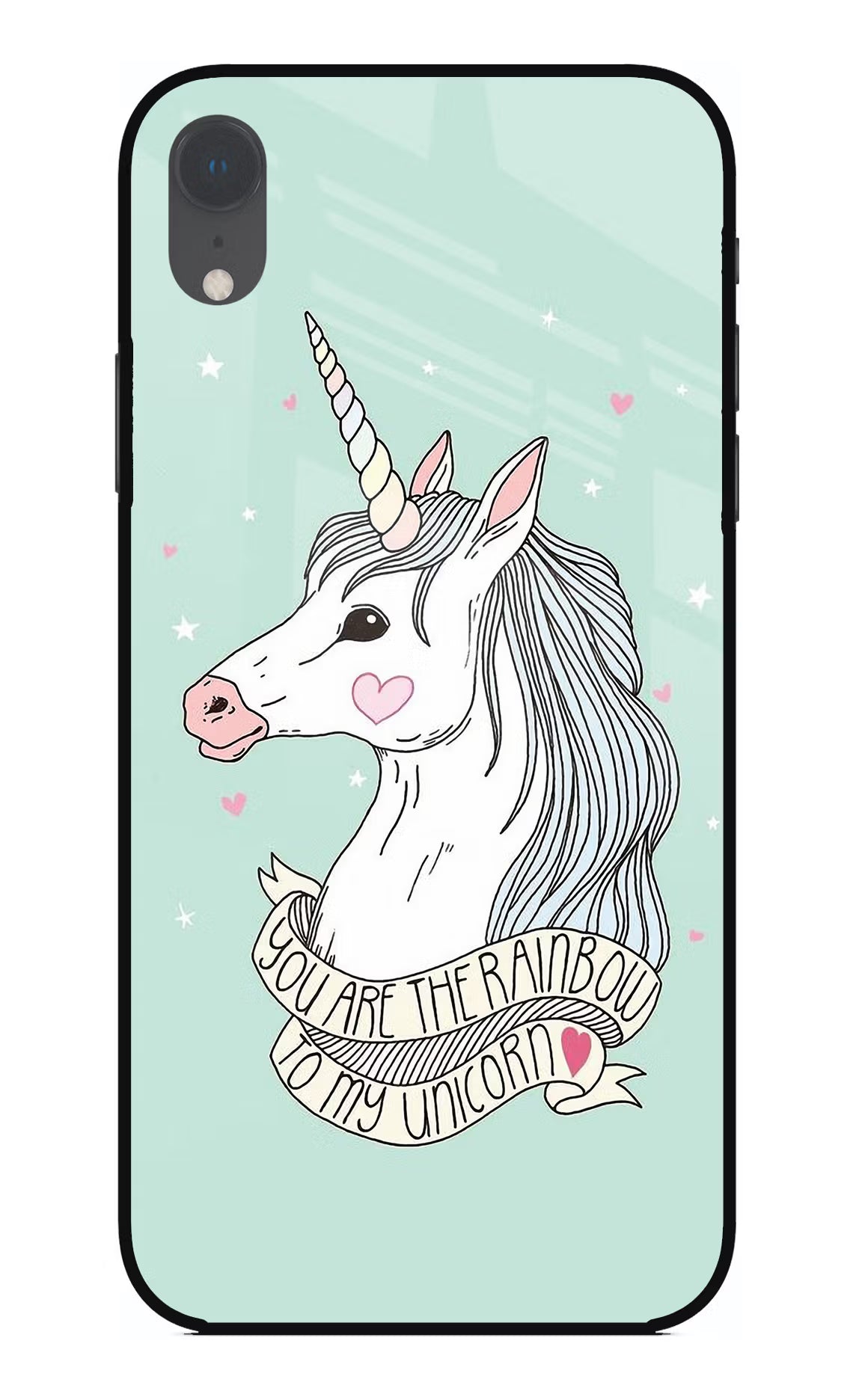 Unicorn Wallpaper iPhone XR Glass Case Back Cover by Casekaro