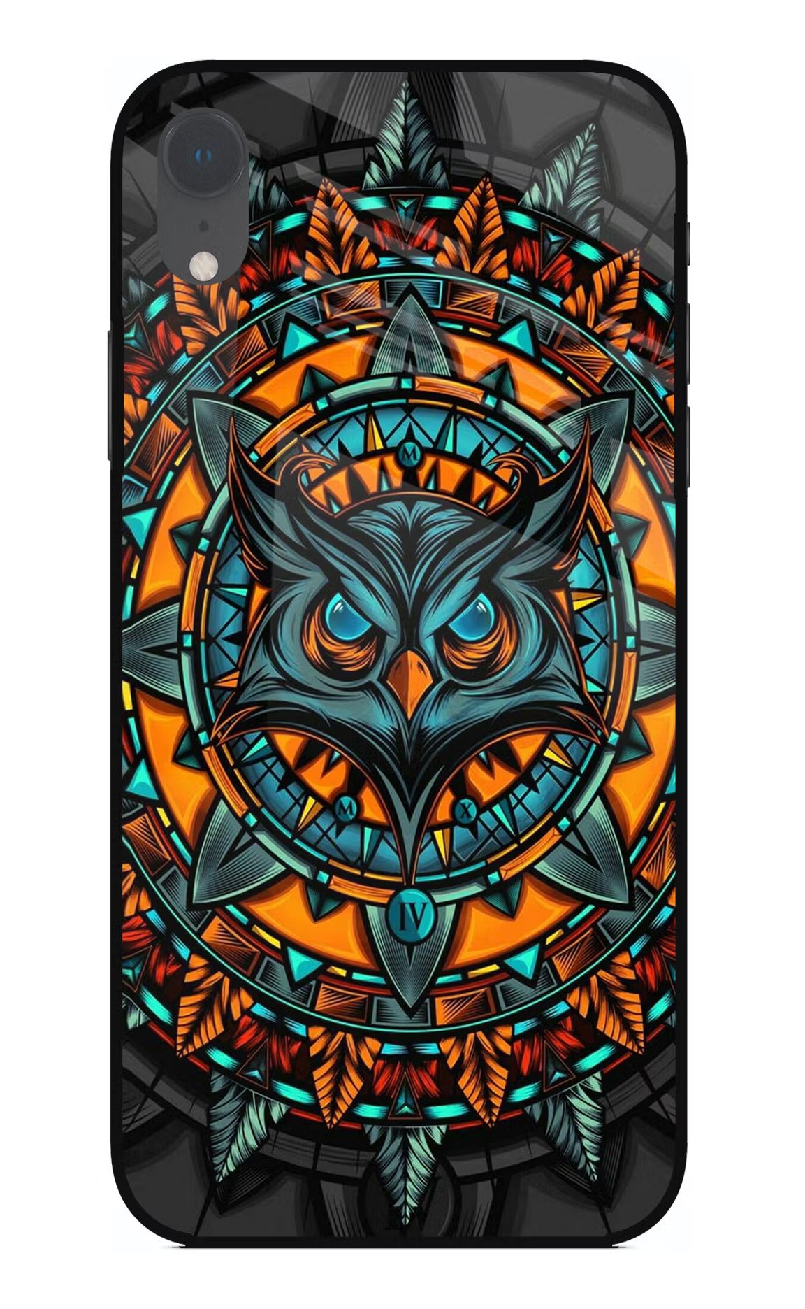Angry Owl Art iPhone XR Glass Case Back Cover by Casekaro