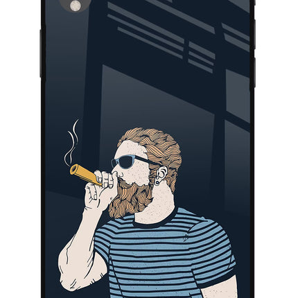 Smoking iPhone XR Glass Case Back Cover by Casekaro