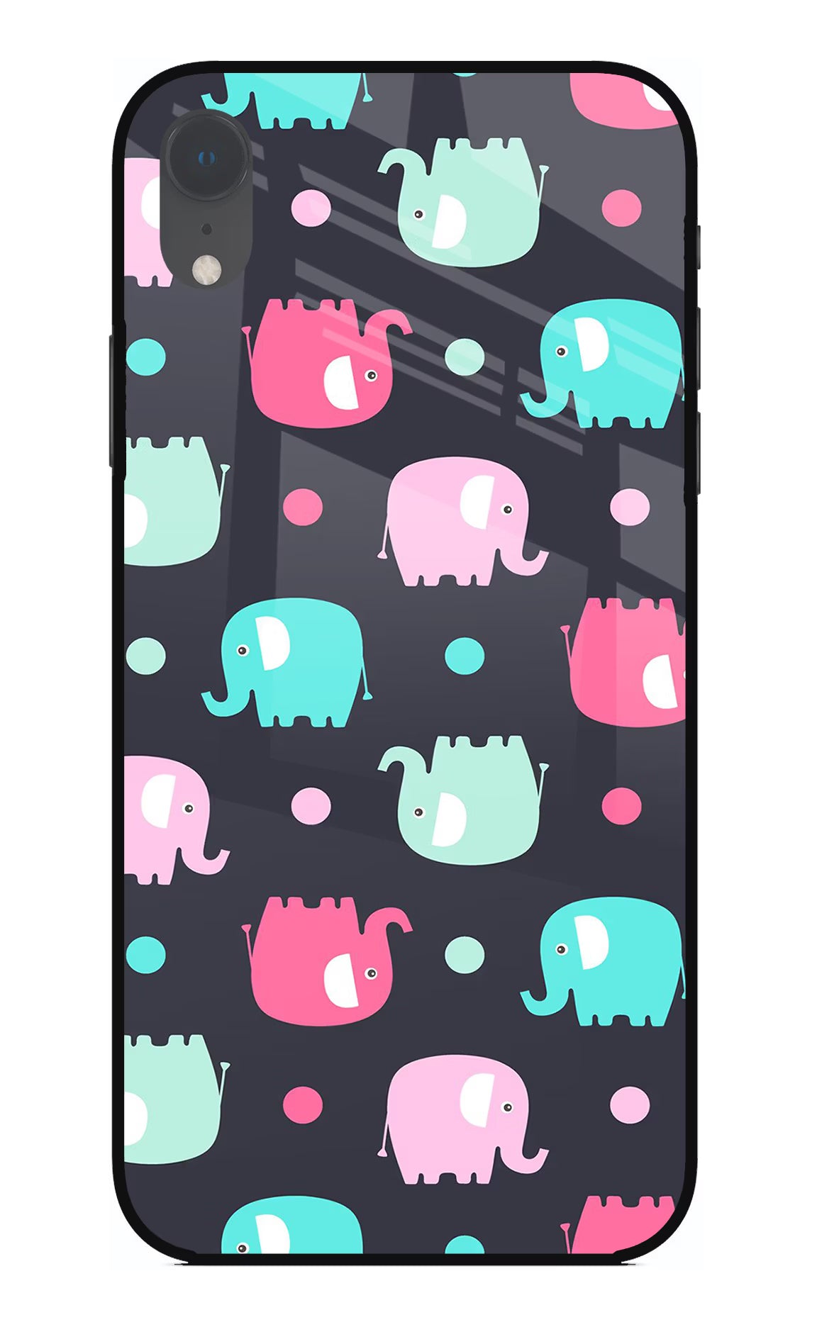 Elephants iPhone XR Glass Case Back Cover by Casekaro