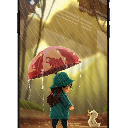 Rainy Day iPhone XR Glass Case Back Cover by Casekaro