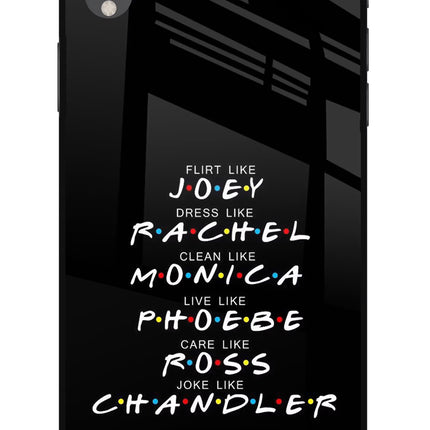FRIENDS Character iPhone XR Glass Case Back Cover by Casekaro