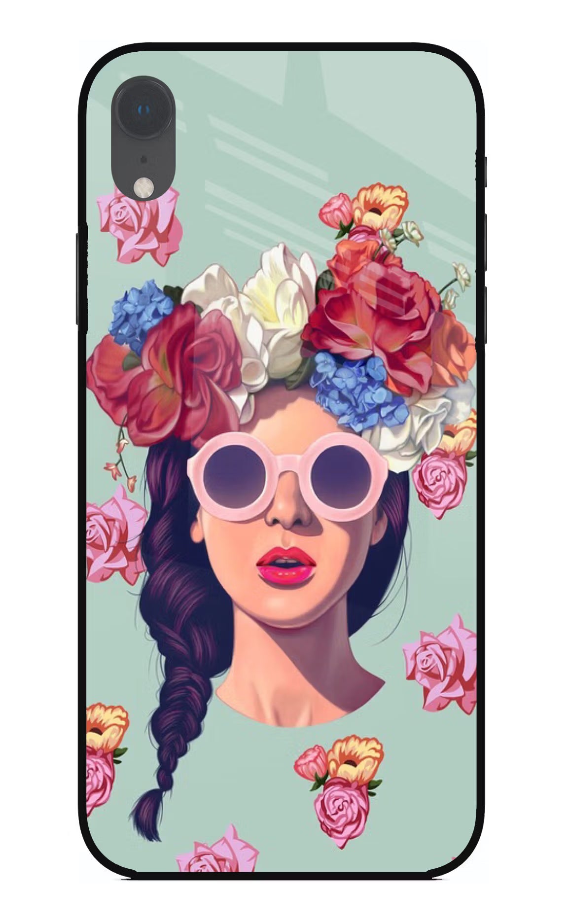 Pretty Girl iPhone XR Glass Case Back Cover by Casekaro