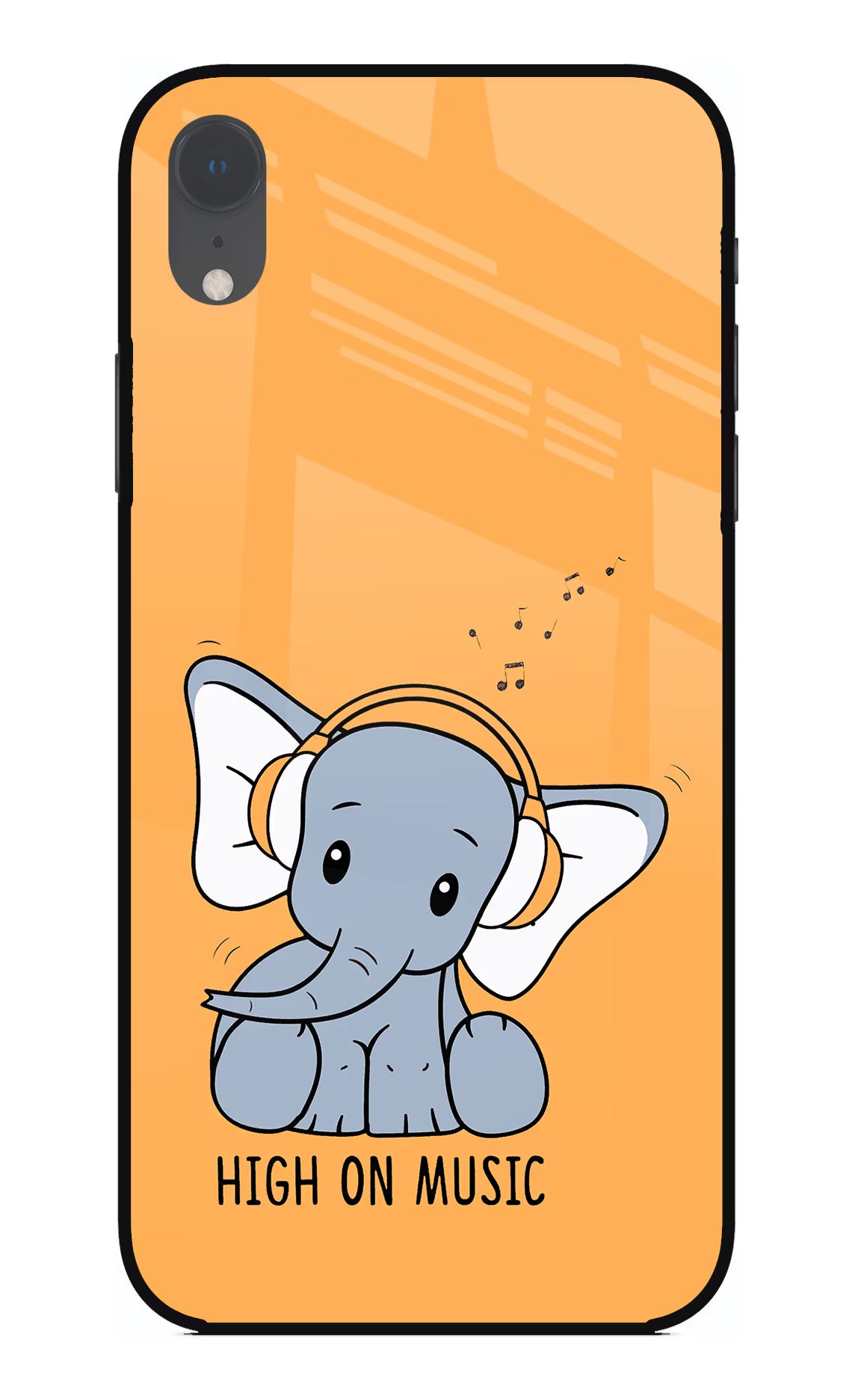 High On Music iPhone XR Glass Case Back Cover by Casekaro